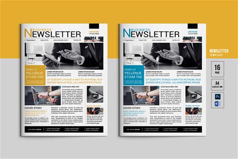 Business Newsletter Template V03 By Retrographix | Creative Market