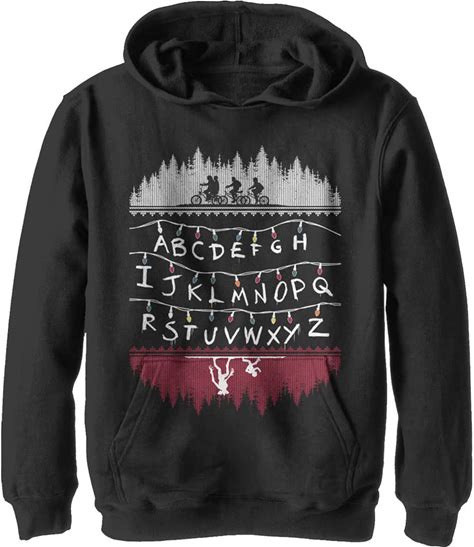 Netflix Unisex-Child Stranger Things Alphabet Lights Youth Pullover Hoodie