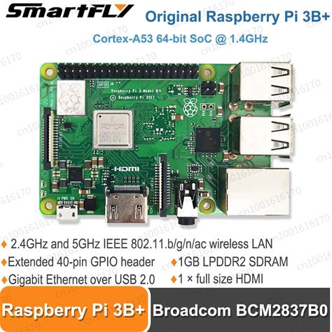 Original Raspberry Pi 3 Model B+ 3B Plus RPI 3B+ With 1G SDRAM BCM2837B0 Cortex-A53 64-Bit Soc