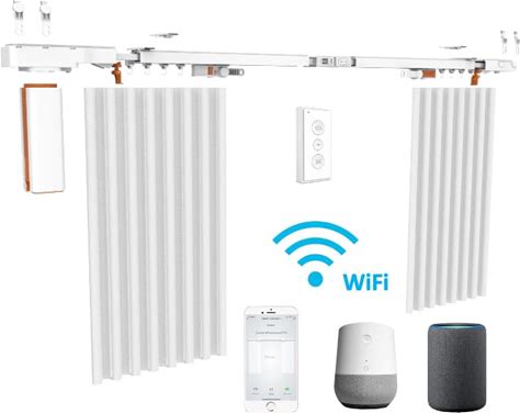 Beltless Smart Curtain System: Wifi Control, Heavy Duty, Alexa And Google Home Compatible, Adjustable Length, Easy Installation, Center Open (0-10 Ft)