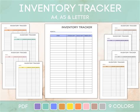 Printable And Editable Inventory Tracker, Stock Sheet, Store Management, Printable Organizer, Product Log
