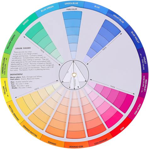 Color Wheel, Creative Color Wheel, Paint Mixing Learning Guide, Art Class Teaching Tool For Makeup Blending Board Chart Mix Colours 9.1 Inch