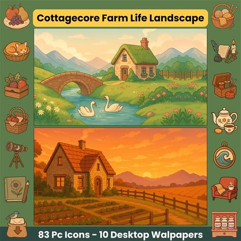 Cottagecore Farm Desktop Wallpaper Folder Icons Desktop Theme Desktop Aesthetic Desktop Folder Icons Cottagecore Desktop And Desktop Icons