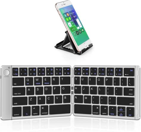 Samsers Foldable Bluetooth Keyboard - Portable Wireless Keyboard With Stand Holder Rechargeable Full Size Ultra Slim Folding…