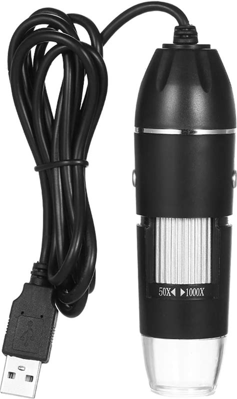 Microscope Kit Digital Zoom Microscope USB Desktop Magnifier 0.3MP Camera 8-LED Light 1000X Magnification Microscope Lens Adapters