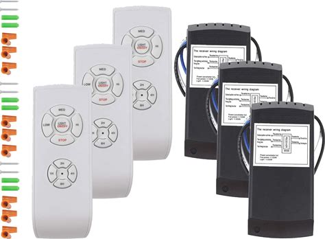 LPHUMEX 3 Packs Ceiling Fan Remote Control Kits, 3-In-1 Fan Light Timer & Speed Remote, Universal Ceiling Fan Remote For Hunter/Harbor Breeze/