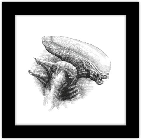 Gallery Pops Alien - Xenomorph Sketch Wall Art Gallery Pops Wall Art, Black Framed Version