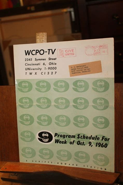 Vintage Television Program Schedule WCPO-TV Cincinnati 9 ABC October 9 1960