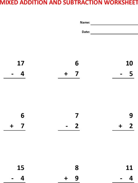 Add & Subtract Math Worksheets: Grade 1-3, 30 Pages (PDF)