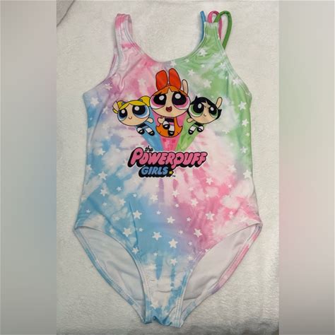 Cartoon Network Swim | Powerpuff Girls Tie-Dye Bathing Suit | Color: Blue/Pink | Size: 6G