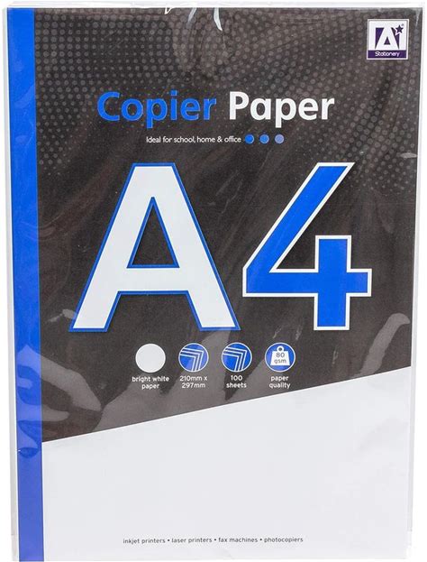 A4 Copier And Printer Paper 100 Sheets, 80Gsm Bright White Paper Size 297mm X 210mm