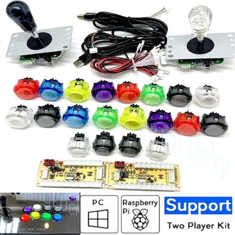 2 Players Arcade Joystick DIY Kit PC Raspberry Pi Arcade Game Kit With Push Button American Style