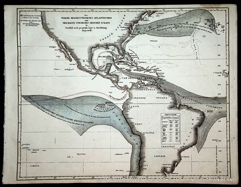 Ocean Currents Map [After Berghaus] / Meeresstromungen Landkarte [Nach Berghaus] Titel: Der Warme Meeresstrom Des Atlantischen Und Der Kalte Strom De