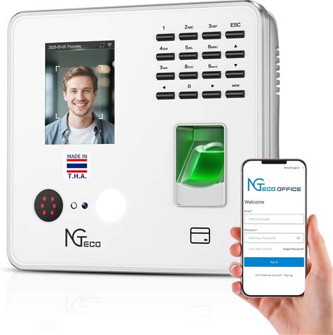 Ngteco Time Clock Cloud-Based, 4-In-1 Time Clocks For Employees Small Business, 2.4Ghz Wifi Remote Control Clock In And Out Machine With Software & A