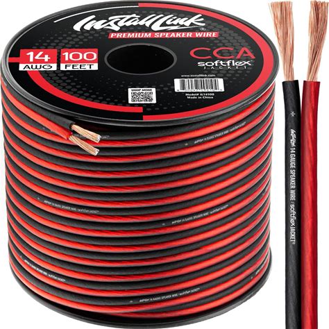 Install Link 14 Gauge Speaker Wire (Speaker Cable) For Car, Home Or RV Audio Cable, 100Ft, CCA