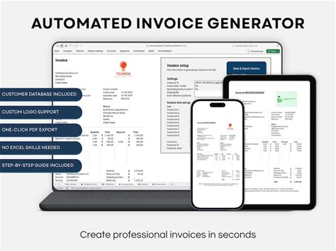 Automated Invoice Generator Excel US & NL-Only | Invoice Template With Customer Database, Auto Invoice Numbers, One-Click PDF