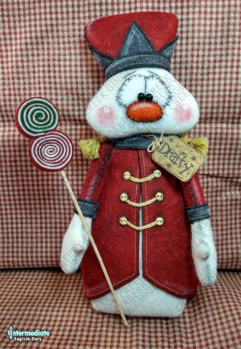 E-Pattern - Winter Warrior Snowman Pattern 359 - Primitive Doll E-Pattern-Snowman-Toy Soldier-Whimsical-Fiber Art-Intermediate-English Only