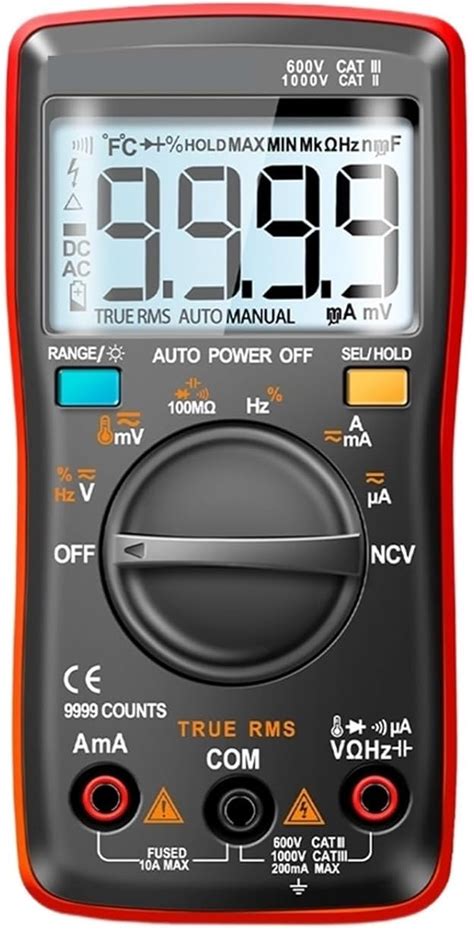 AN8009 Multimeter Digital Transistor Tester Capacitor Multimetro Tester Capacitance Meter Temp Diode Electrician Tools(AN8009 Black)(AN8009 Black)