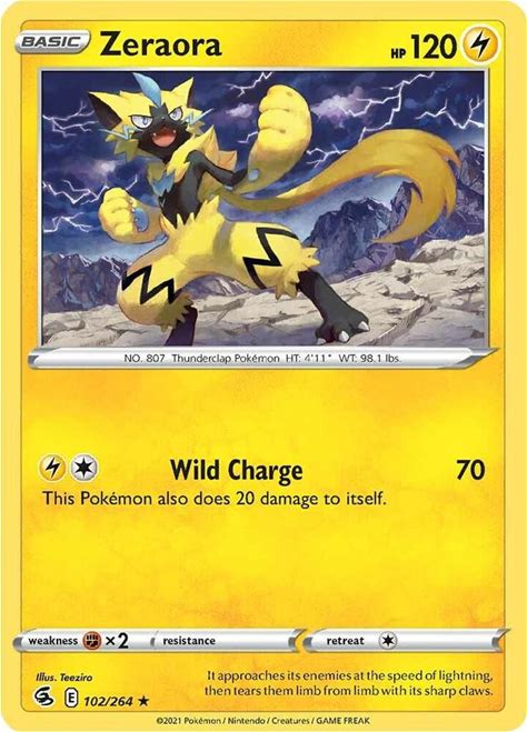 Zeraora SWSH08: Fusion Strike 102/264 NM English Pokemon Card