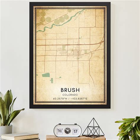 Vintage Brush Colorado Map Poster, Modern Home Decor Wall Art Print