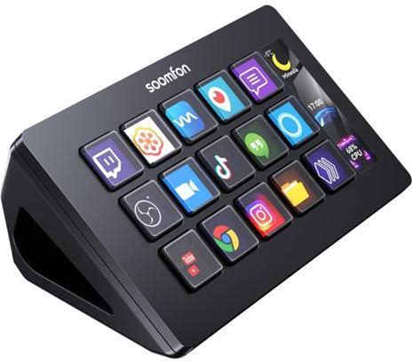 Stream Controller Stream Control Deck With 15 LCD Macro Keys Customizable To Trigger Actions In OBS Twitch Youtube Compatible With PC & Mac For...