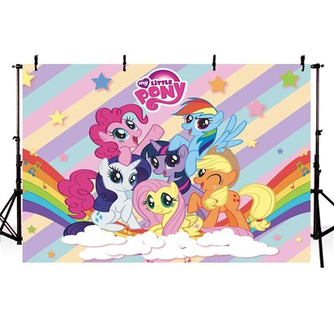 My Little Pony Party Supplies | My Little Pony Colorful Character Backdrop 5X7 | Color: Blue/Pink | Size: 5X7