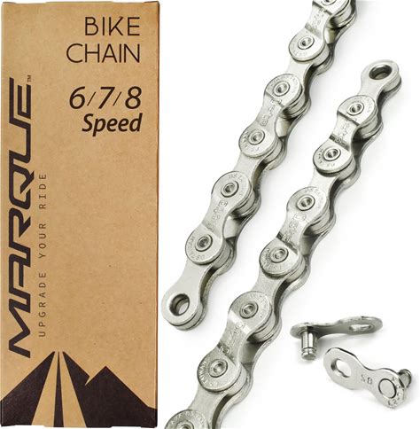 MARQUE 6/7/8 Speed Bike Chain - Bicycle Chain For Road & Mountain Bike, Quick Link Included For Easy Installation, 1/2 X 3/32 Inch, 116 Links - MTB
