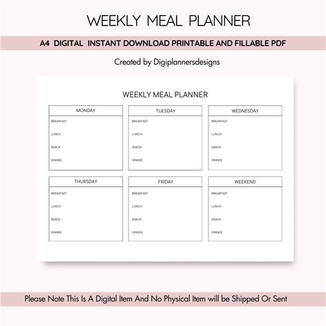 Weekly Meal Planner, Meal Planning Organizer, Menu Planner, Grocery List Tracker, Family Meal Planner, Weekly Menu Organizer, Food Planner