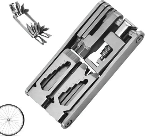 Bike Multitool Bicycle Tool Kit Foldable Stainless Steel MTB Multi-Tool Gold All-In-1Bicycle Tools