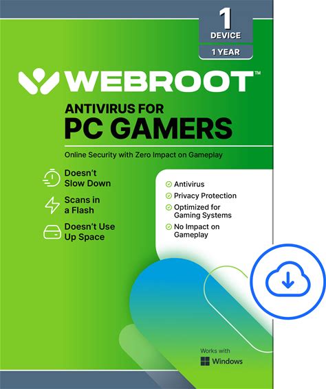 Webroot - Antivirus Protection And Internet Security For PC Gamers (1-Device) (1-Year Subscription) - Windows [Digital]