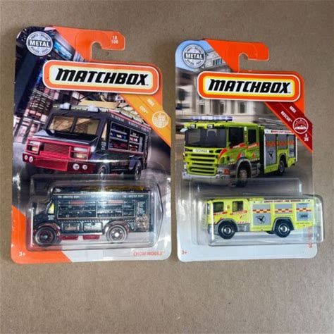 Matchboc Scania P 360 Fire Engine Truck Diecast Car Yellow Chow Mobile