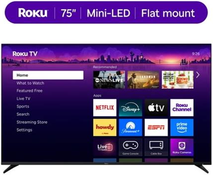 Roku Smart TV 2025 75- Inch Pro Series, 4K Qled Mini-LED TV Roku TV With Backlit Voice Remote Pro