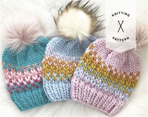 The Starburst Beanie Knitting Pattern, Fair Isle Knit Hat, Super Bulky Fair Isle, Knit Hat, Knit Hat Pattern