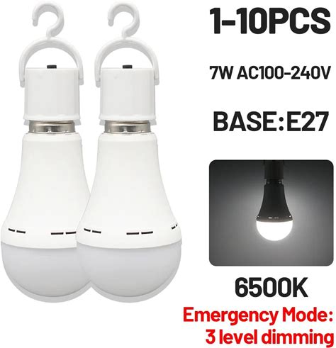 LED Rechargeable Bulb Light E27 7W 1500Mah Emergency Bulb 220V 110V For Home Power Outdoor Camping