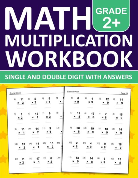 Math Workbook Multiplication For Grades 2+ | Single Digit And Double Digit Workb