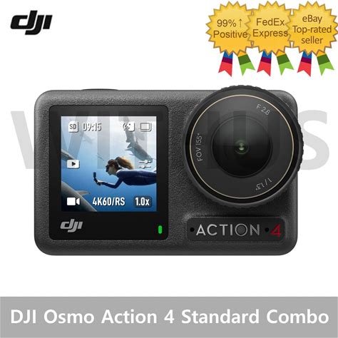 DJI Osmo Action 4 Standard Combo 4K/120Fps Waterproof Action Camera. DJI. Black. Camcorders. DJIOSMOACTION4STANDARDCOMBO.