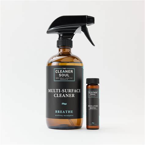 Non-Toxic Multi Purpose Cleaner, Natural Cleaning Spray, Luxurious Refillable Glass Bottle, Essential Oil Fragrance, Safe For All Surfaces, Safe For