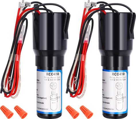 Rco410 3 in 1 Compressor Hard Start Capacitor Kit For Refrigerators & Freezers 1/4-1/3 H.P. 115Vac Replaces For Tj90rco410 Ap4503017 Erp410 Urc0410