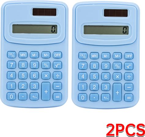 Small Solar Calculator Portable, Cute 8 Digits LCD Electronic Calculator For Home, Office & School Teaching Supplies - 2Pcs Blue | Fusion Finds
