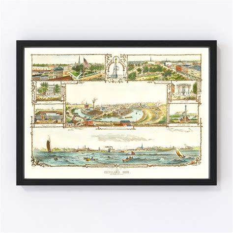Cleveland Map 1873, Vintage Cleveland Map, Old Cleveland Ohio Art, Wall Art Gift For Cleveland History Lovers Retro Decor