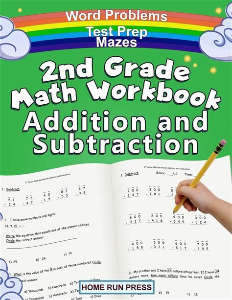 2nd Grade Math Workbook Addition And Subtraction: Second Grade Workbook, Timed Tests, Ages 4 To 8 Years