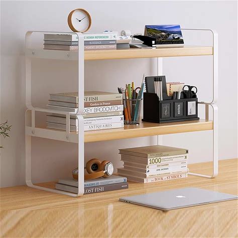 Desktop Bookshelf Organizer - Computer Desk Desktop Manager, Simple Dressing Table Display Shelf, Office Supplies Storage Rack, Small Iron Desktop Organizer