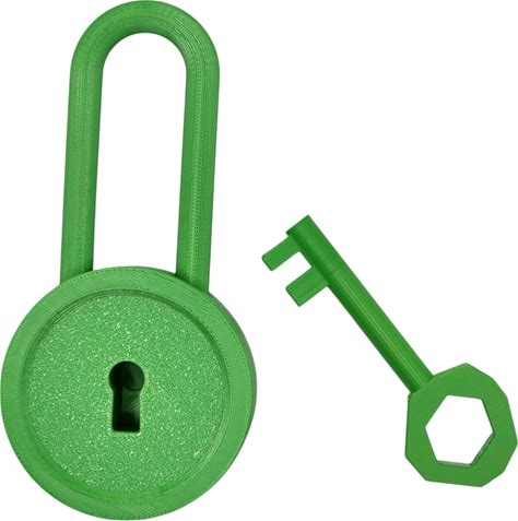 Hello Neighbor Inspired Lock And Key - Pretend Play- 3D Printed Green - Made In The USA