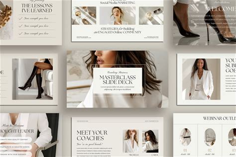 Webinar Slide Deck Presentation Template, Elegant Masterclass Template, Life Coach Templates, Online Course Slides, Course Creation | CANVA