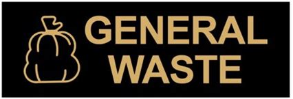 Basic General Waste Sign (Black Gold) - Medium