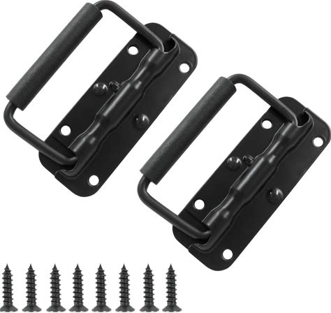 2Pcs Spring Loaded Handles 4.3 Inch Black Heavy Duty Handle Stainless Steel C...