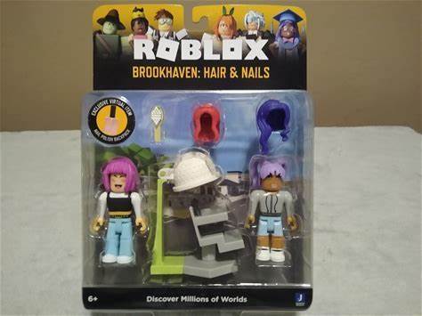 Roblox's BROOKHAVEN -HAIR & NAILS Playset-Includes Virtual Item New