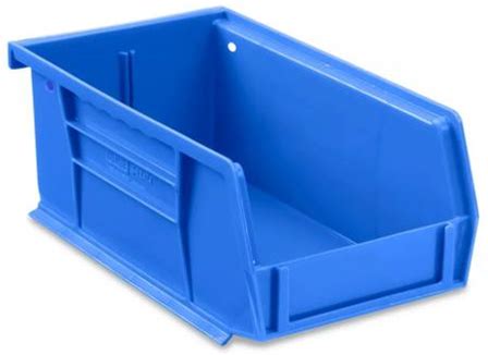 Uline Stackable Storage Bins, Blue, 3 X 4 X 7-1/2 Inch, Plastic, 1 Count, S-12414BLU, S-12414BLU EA