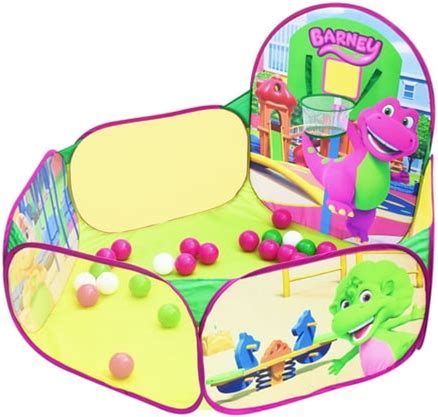 Barney Pop-Up Playground - Ball Pit, 25 Balls & Basketball Hoop, Indoor & Outdoor, Children Ages 2+