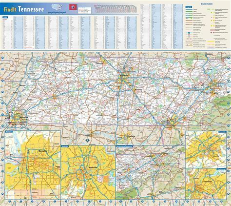 Tennessee State Wall Map - 20.75" X 18.5" Paper